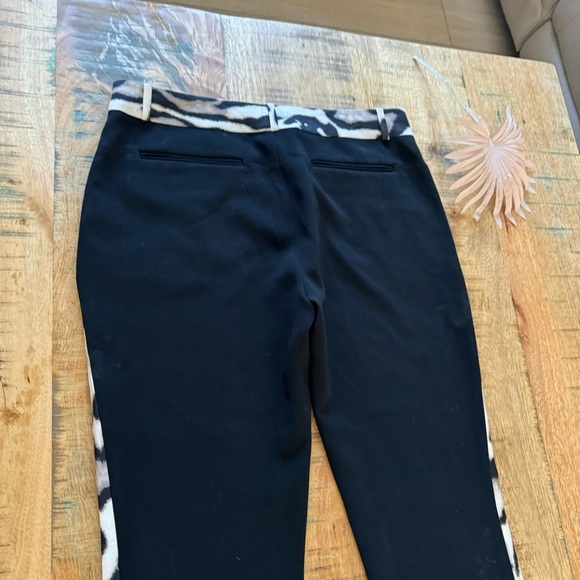 Diane Von Furstenberg Mary Mikado Wool Silk Pants Animal Print Size 6 - Picture 9 of 16